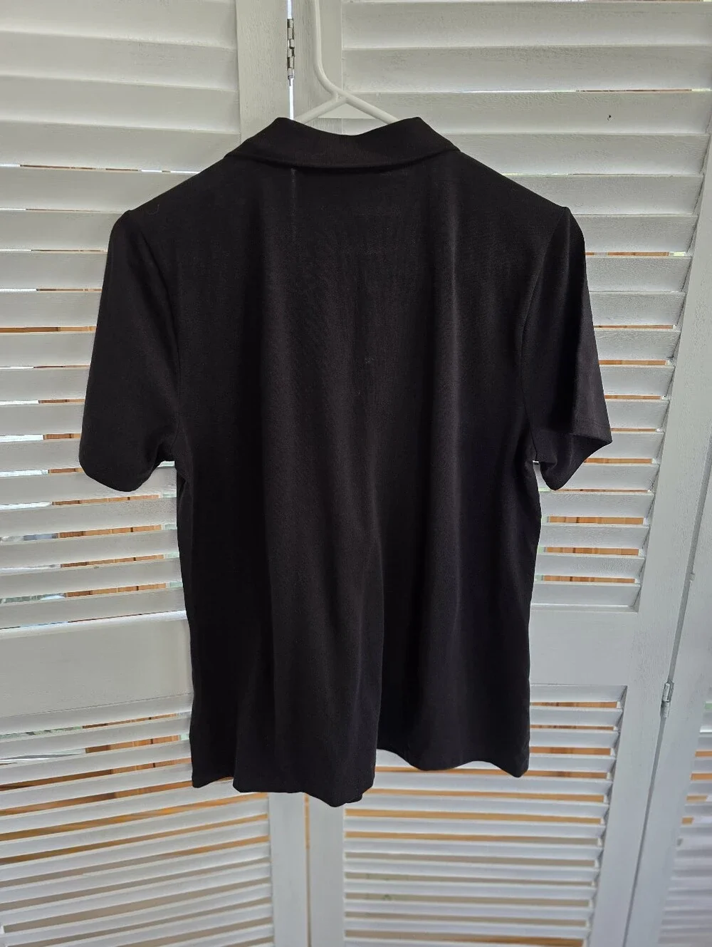 Michael Kors Black Short Sleeve Zip Polo Shirt Women's Size L